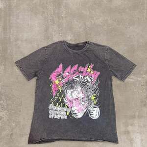 FSSGLY Studios Washed Black Cyber Punk Graphic Tee